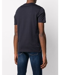 Мужская темно-синяя футболка с круглым вырезом с принтом от Emporio Armani