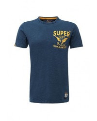 Мужская темно-синяя футболка с круглым вырезом с принтом от Superdry