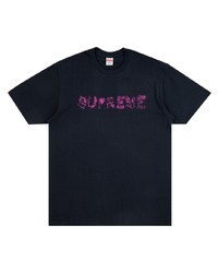 Мужская темно-синяя футболка с круглым вырезом с принтом от Supreme