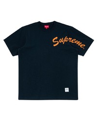 Мужская темно-синяя футболка с круглым вырезом с принтом от Supreme