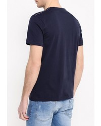 Мужская темно-синяя футболка с круглым вырезом с принтом от Tom Tailor