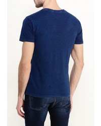 Мужская темно-синяя футболка с круглым вырезом с принтом от Tony Backer