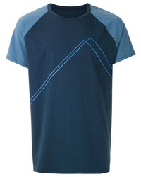 Мужская темно-синяя футболка с круглым вырезом с принтом от Track & Field