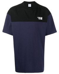 Мужская темно-синяя футболка с круглым вырезом с принтом от Vetements