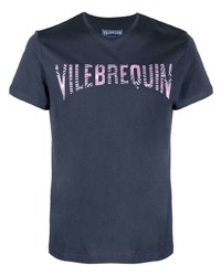 Мужская темно-синяя футболка с круглым вырезом с принтом от Vilebrequin