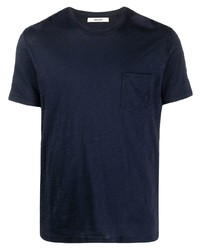 Мужская темно-синяя футболка с круглым вырезом с принтом от Zadig & Voltaire