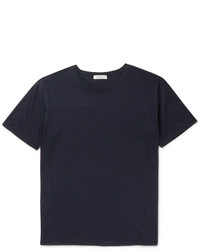 Темно-синяя футболка с круглым вырезом с шипами