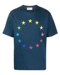 Мужская темно-синяя футболка с круглым вырезом со звездами от Études