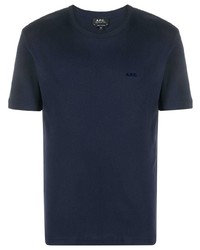 Мужская темно-синяя футболка с круглым вырезом от A.P.C.