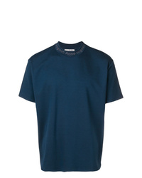 Мужская темно-синяя футболка с круглым вырезом от Acne Studios
