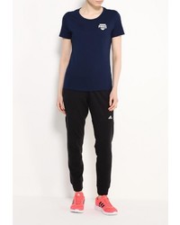 Женская темно-синяя футболка с круглым вырезом от adidas Performance