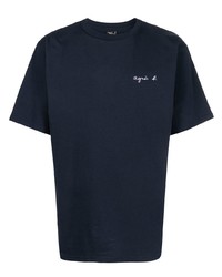 Мужская темно-синяя футболка с круглым вырезом от agnès b.