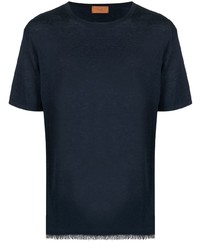 Мужская темно-синяя футболка с круглым вырезом от Alanui