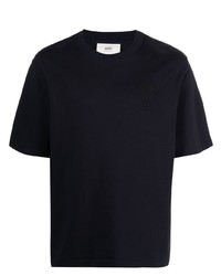 Мужская темно-синяя футболка с круглым вырезом от Ami Paris