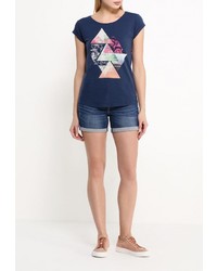 Женская темно-синяя футболка с круглым вырезом от Animal