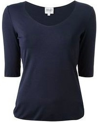Женская темно-синяя футболка с круглым вырезом от Armani Collezioni