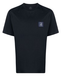 Мужская темно-синяя футболка с круглым вырезом от Armani Exchange