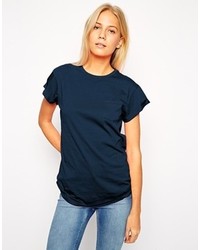 Женская темно-синяя футболка с круглым вырезом от Asos