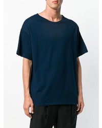Мужская темно-синяя футболка с круглым вырезом от Facetasm