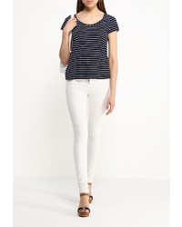 Женская темно-синяя футболка с круглым вырезом от Baon