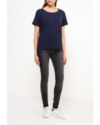 Женская темно-синяя футболка с круглым вырезом от Baon