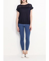 Женская темно-синяя футболка с круглым вырезом от Baon