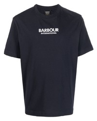 Мужская темно-синяя футболка с круглым вырезом от Barbour International