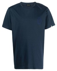 Мужская темно-синяя футболка с круглым вырезом от Billionaire