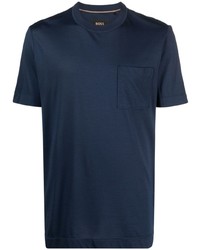 Мужская темно-синяя футболка с круглым вырезом от BOSS