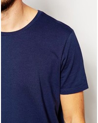 Мужская темно-синяя футболка с круглым вырезом от Asos