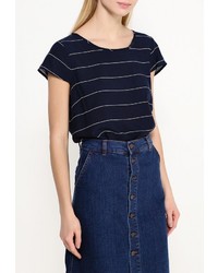 Женская темно-синяя футболка с круглым вырезом от Broadway