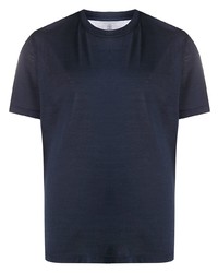 Мужская темно-синяя футболка с круглым вырезом от Brunello Cucinelli