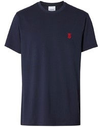 Мужская темно-синяя футболка с круглым вырезом от Burberry