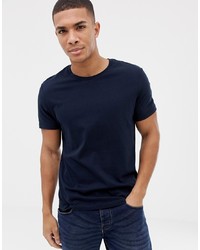 Мужская темно-синяя футболка с круглым вырезом от Burton Menswear