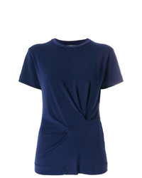 Женская темно-синяя футболка с круглым вырезом от By Malene Birger
