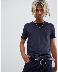 Мужская темно-синяя футболка с круглым вырезом от Calvin Klein
