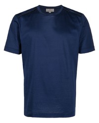 Мужская темно-синяя футболка с круглым вырезом от Canali