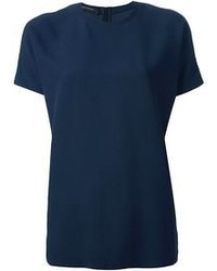 Женская темно-синяя футболка с круглым вырезом от Cédric Charlier