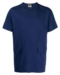 Мужская темно-синяя футболка с круглым вырезом от Comme des Garcons Homme Deux