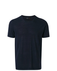 Мужская темно-синяя футболка с круглым вырезом от Corneliani