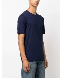 Мужская темно-синяя футболка с круглым вырезом от Saint Laurent