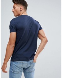 Мужская темно-синяя футболка с круглым вырезом от Calvin Klein