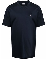 Мужская темно-синяя футболка с круглым вырезом от Diesel