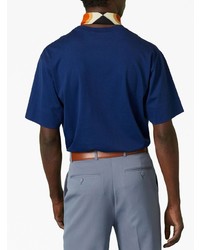 Мужская темно-синяя футболка с круглым вырезом от Gucci