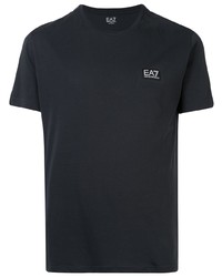Мужская темно-синяя футболка с круглым вырезом от Ea7 Emporio Armani