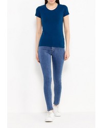 Женская темно-синяя футболка с круглым вырезом от Emoi