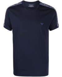 Мужская темно-синяя футболка с круглым вырезом от Emporio Armani