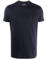 Мужская темно-синяя футболка с круглым вырезом от Emporio Armani