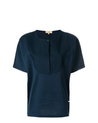 Женская темно-синяя футболка с круглым вырезом от Fay