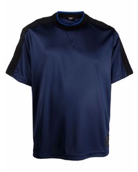 Мужская темно-синяя футболка с круглым вырезом от Fendi